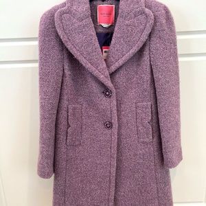 Kate Spade of NY Bundle - KS  Coat, Metallic Purple Turtleneck, Matching Purse